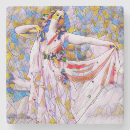 Glass Dancer in fließendem Kleid Steinuntersetzer