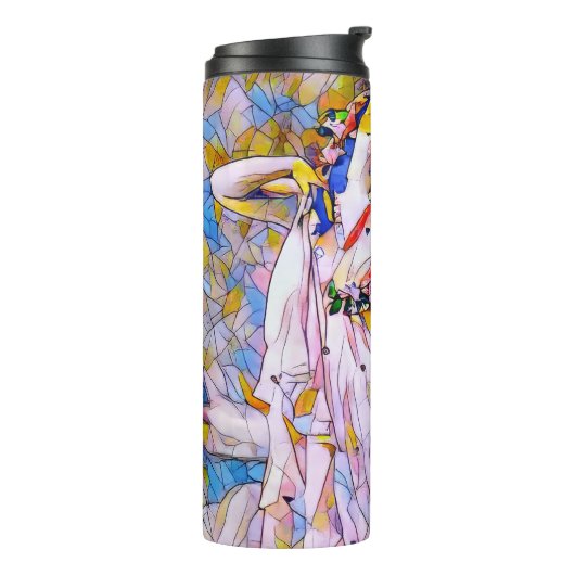 Glass Dancer in fließendem Kleid Thermosbecher (Nach links gedreht)