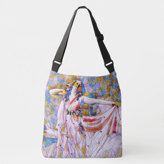 Glass Dancer in fließendem Kleid Tragetaschen Mit Langen Trägern (Vorderseite)