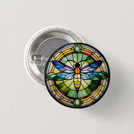 Glass Dragonfly Button (Vorne & Hinten)