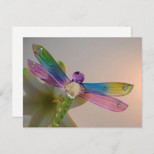 Glass Dragonfly Postkarte (Vorne/Hinten)