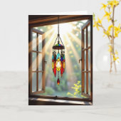 Glass Dreamcatcher im Fenster | Geburtstag Karte (Gelbe Blume)