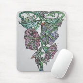 Glass Effect Morning Glory September Geburt Mousepad (Mit Mouse)