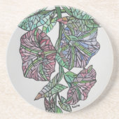 Glass Effect Morning Glory September Geburt Sandstein Untersetzer (Vorne)