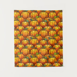 Glass Fall Pumpkin Field Wandteppich