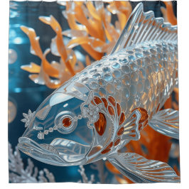 Glass Fish|Clear Koi Fisch Duschvorhang