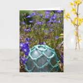 Glass Fishing Float And Flowers Karte (Gelbe Blume)