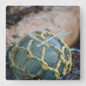 Glass Fishing Float, Vertical Quadratische Wanduhr (Vorderseite)