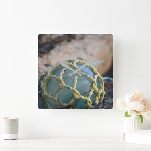 Glass Fishing Float, Vertical Quadratische Wanduhr (Zuhause)