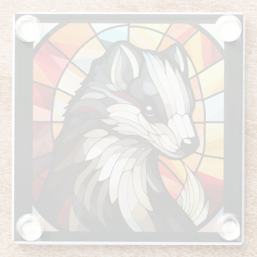 Glass Forest Friend Skunk Glasuntersetzer (Rückseite)
