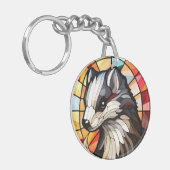 Glass Forest Friend Skunk Schlüsselanhänger (Vorderseite links)