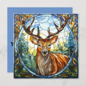 Glass Forest Friend Stag Deer Einladung (Vorne/Hinten)