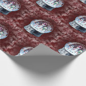 Glass Globe Snowman Weihnachtswrapping Paper Geschenkpapier (Ecke)