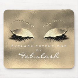 Glass Gold Glitzer Branding Beauty Lashes White Mousepad