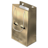 Glass Gold Glitzer Makeup Lashes Beauty White Kleine Geschenktüte (Rückseite Schrägansicht)