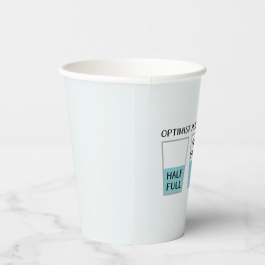 Glass Half Full Funny Meme Pappbecher (Rechts)