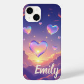 Glass Hearts Floating Lila Himmel Case-Mate iPhone Hülle (Rückseite)