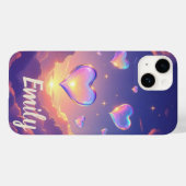 Glass Hearts Floating Lila Himmel Case-Mate iPhone Hülle (Rückseite (Horizontal))