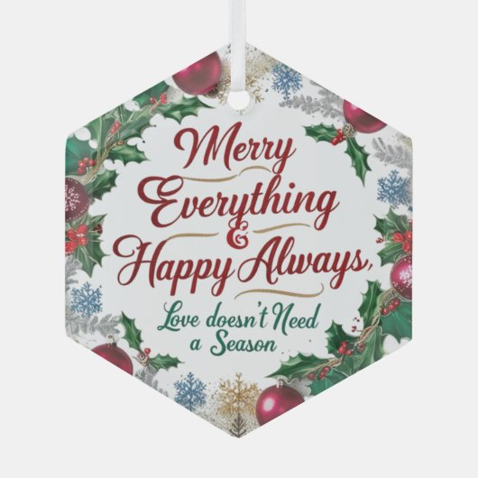 Glass Hexagon Ornament – Elegant Modern Christmas (Vorderseite)