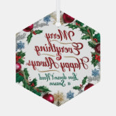 Glass Hexagon Ornament – Elegant Modern Christmas (Rückseite)