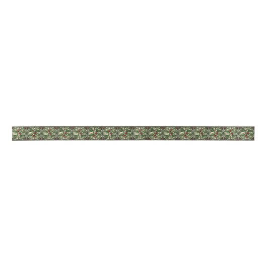 Glass Holly Weihnachten Satin Ribbon Satinband (Vorderseite)