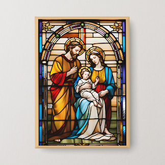 Glass Holy Family Button Wearable Devovotion