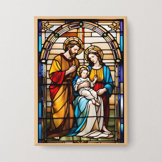 Glass Holy Family Button Wearable Devovotion (Vorderseite)