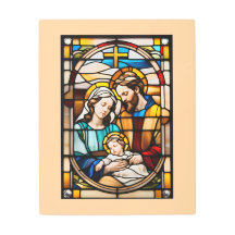 Glass Holy Family Metal Schild katholische