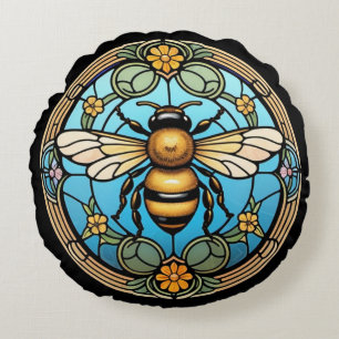Glass Honeybee Rundes Kissen