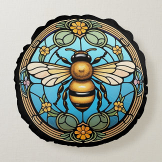 Glass Honeybee Rundes Kissen