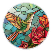 Glass Hummingbird Floral Keramikknauf (Vorderseite)