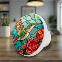 Glass Hummingbird Floral