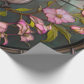 Glass Hummingbird Muster Frühlingsblumen Geschenkpapier (Ecke)