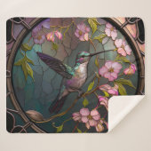 Glass Hummingbird Muster Frühlingsblumen Sherpadecke (Vorderseite (Horizontal))
