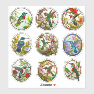 Glass Hummingbirds Aufkleber