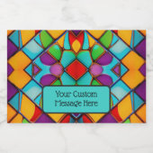 Glass in fröhlichen Farben mit Ihrer Botschaft Schaumweinetikett (Einzelnes Label)