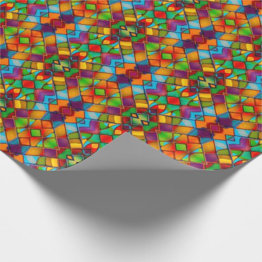 Glass in hellen Farben - fröhliches Glück Geschenkpapier (Ecke)