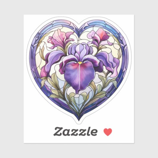Glass Iris Heart Aufkleber (Blatt)