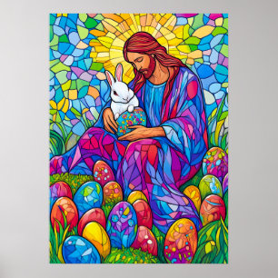 Glass Jesus Christlich Ostern Poster
