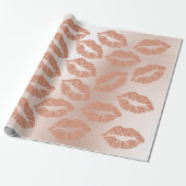 Glass Kiss Lips Makeup Kupfer Button Gold Pink Geschenkpapier (Ungerollt)