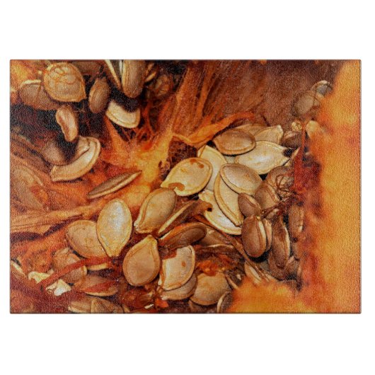 Glass Kitchen Cutting Board - Pumpkin Guts Schneidebrett (Vorderseite)