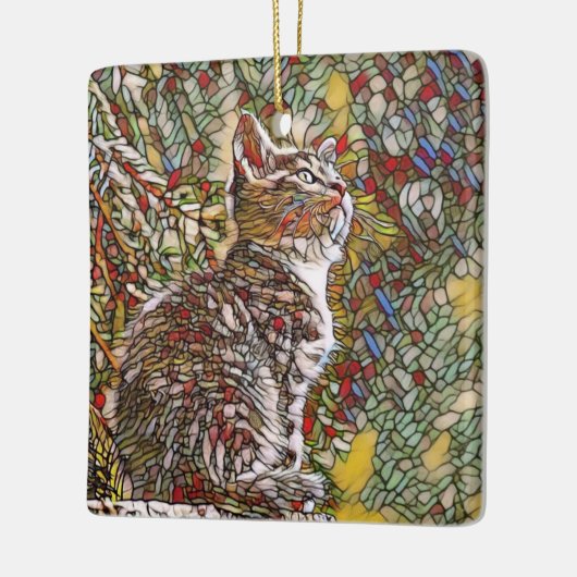 Glass Kitten Keramikornament (Links)