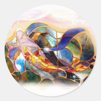 Glass Koi Fish Japanisches Art Sticker Siegel