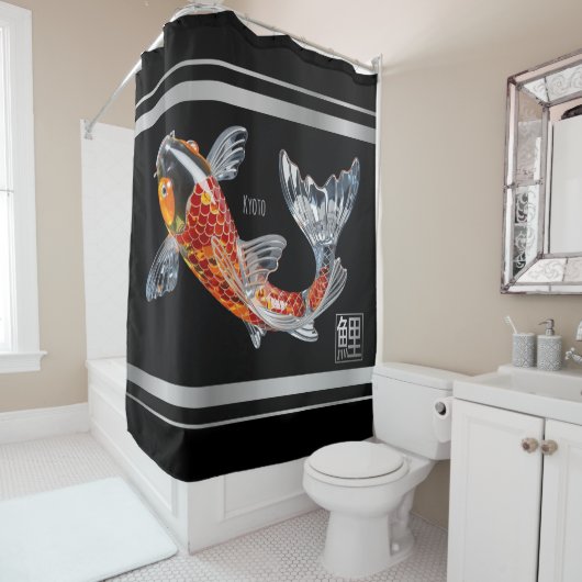 Glass Koi Fish - Silver Trim - Duschvorhang (Beispiel)