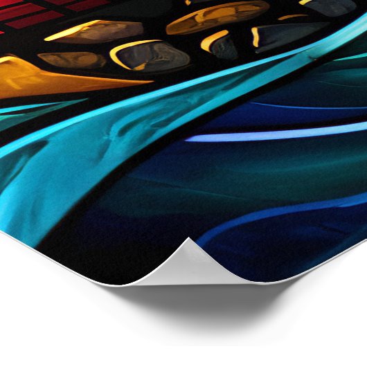 Glass-Leuchtturm bei Sonnenaufgang Poster (Ecke)