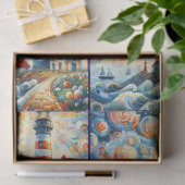 Glass Lighthouse Decoupage Seidenpapier (Geschenk)
