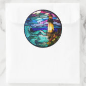 Glass Lighthouse Runder Aufkleber (Tasche)