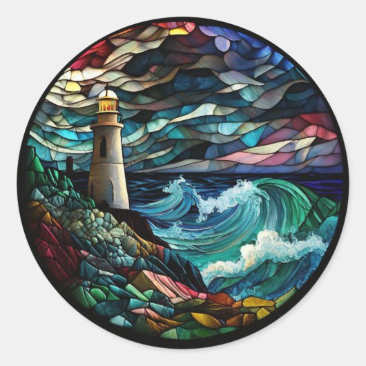 Glass Lighthouse Runder Aufkleber (Vorderseite)