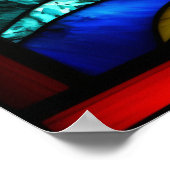 Glass Lighthouse & Ship Poster (Ecke)