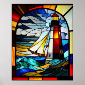 Glass Lighthouse & Ship Poster (Vorne)